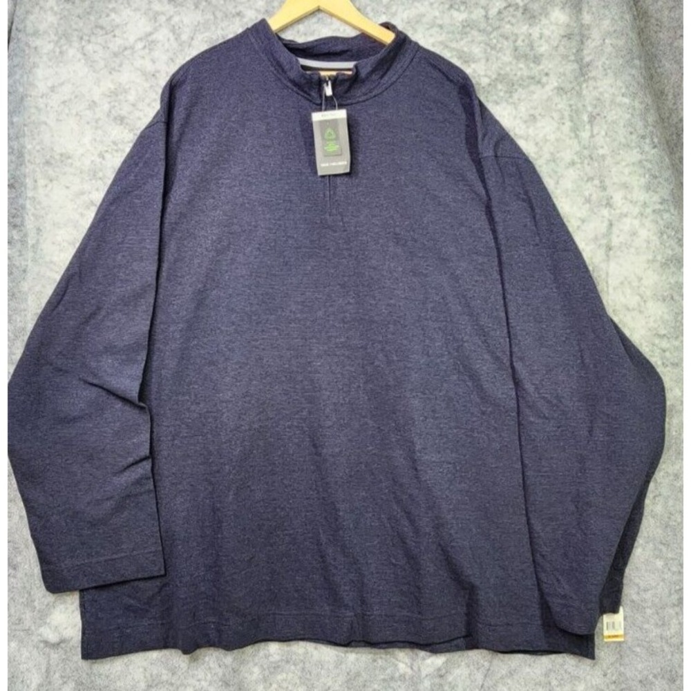 Mens Big and Tall Van Heusen 1/4 Zip Essential Ottoman Long Sleeve Pullover 4XLT